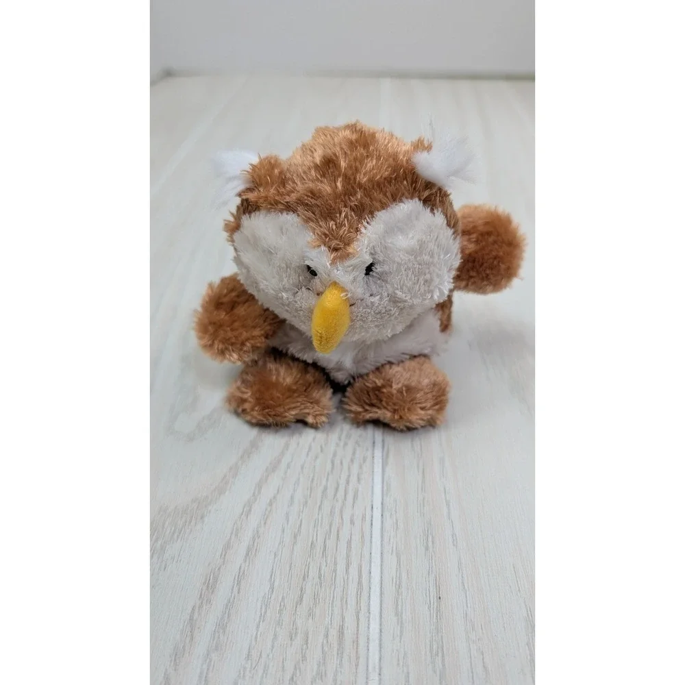 Russ Luvvies Geoff Owl Plush small Brown White Stuffed Animal Bird beanbag
